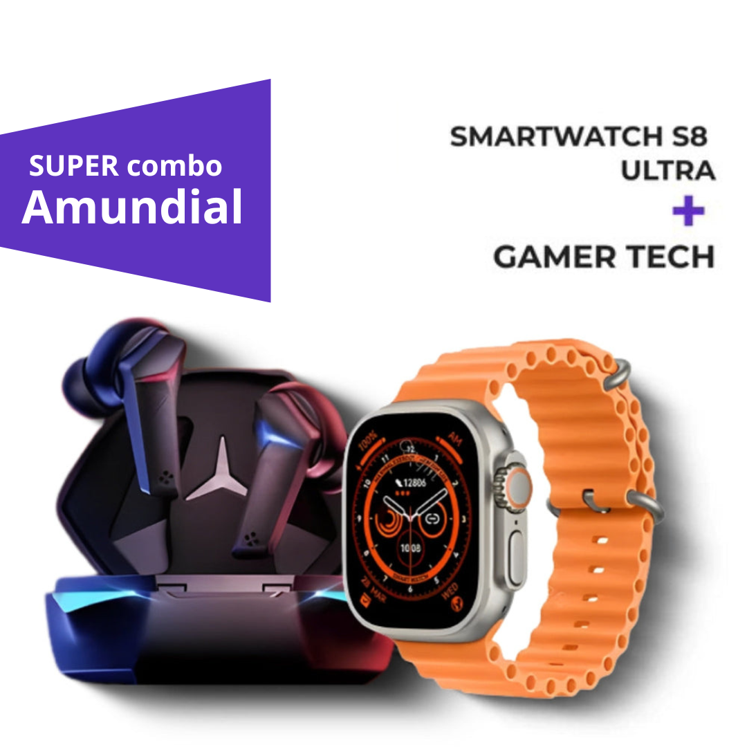 Super Combo Gamer Tech  ™ + Smartwatch Série 8 Ultra