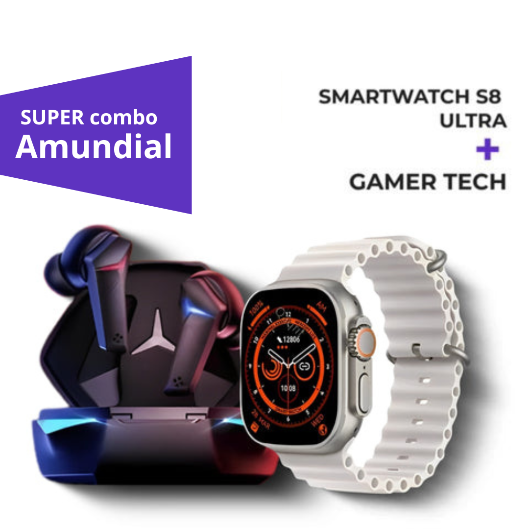 Super Combo Gamer Tech  ™ + Smartwatch Série 8 Ultra