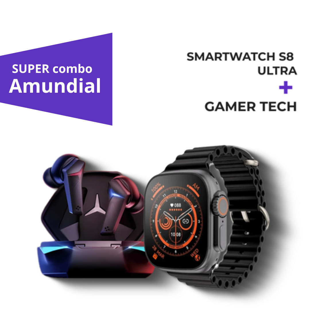 Super Combo Gamer Tech  ™ + Smartwatch Série 8 Ultra