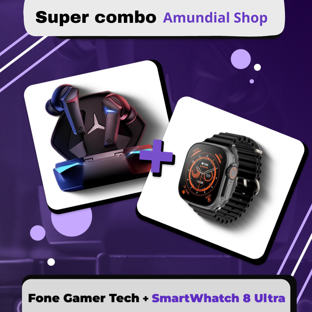 Super Combo Gamer Tech  ™ + Smartwatch Série 8 Ultra