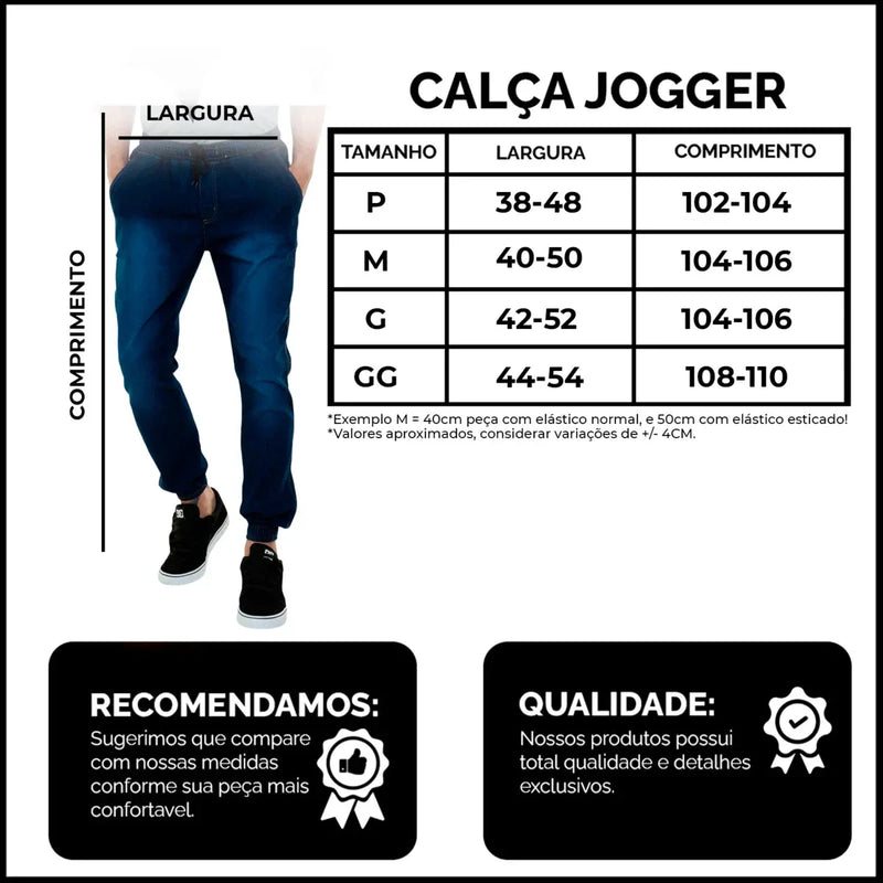 Calça Casual de Sarja Jogger
