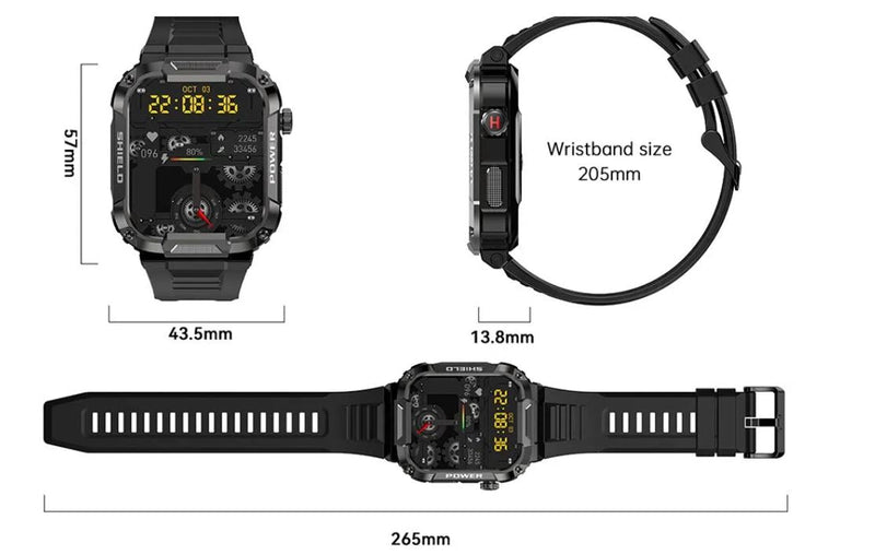 Relógio Inteligente Militar Smartwatch - TacticalGuard Pro