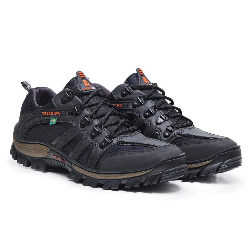 Men's Adventure Trail Waterproof Leather Comfort Tennis Shoes + Anatomical Insole