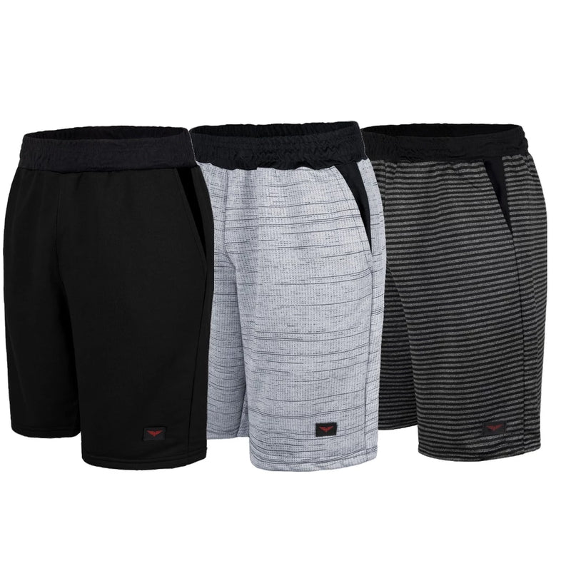 Kit 3 Bermudas Moletom Masculina Cores Sortidas Reffine