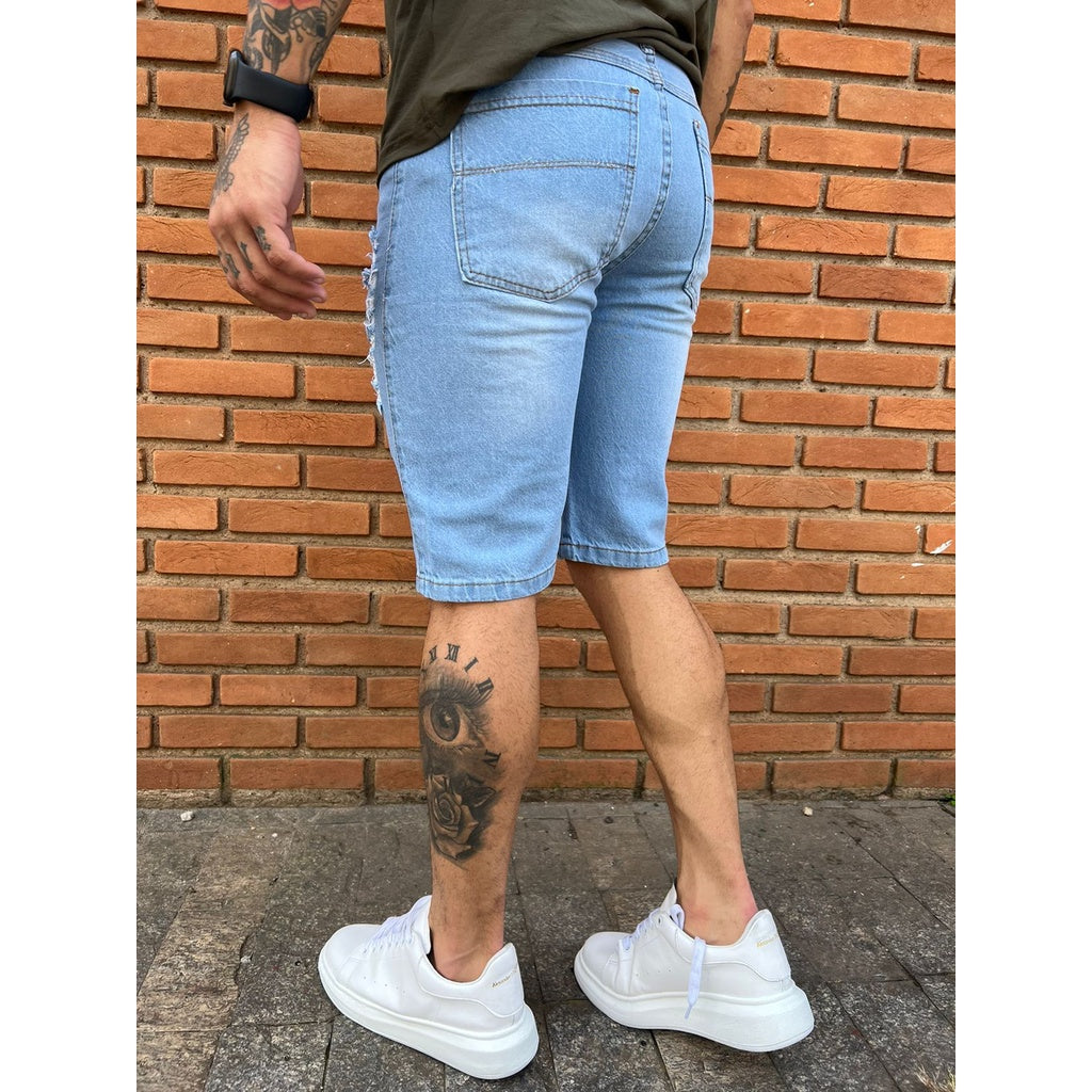 Bermuda Masculina Rasgada jeans promoção