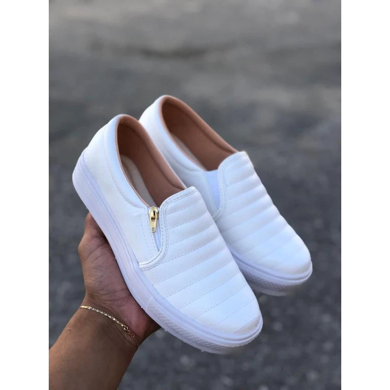 Tênis Sapatênis Sapatilha feminino Slip On Zíp casual Leve e confortável envio imediato