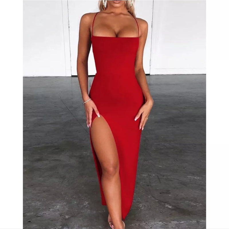 NEW LONG SUPLEX bodycon dress with slit backless braided elegant lifts butt