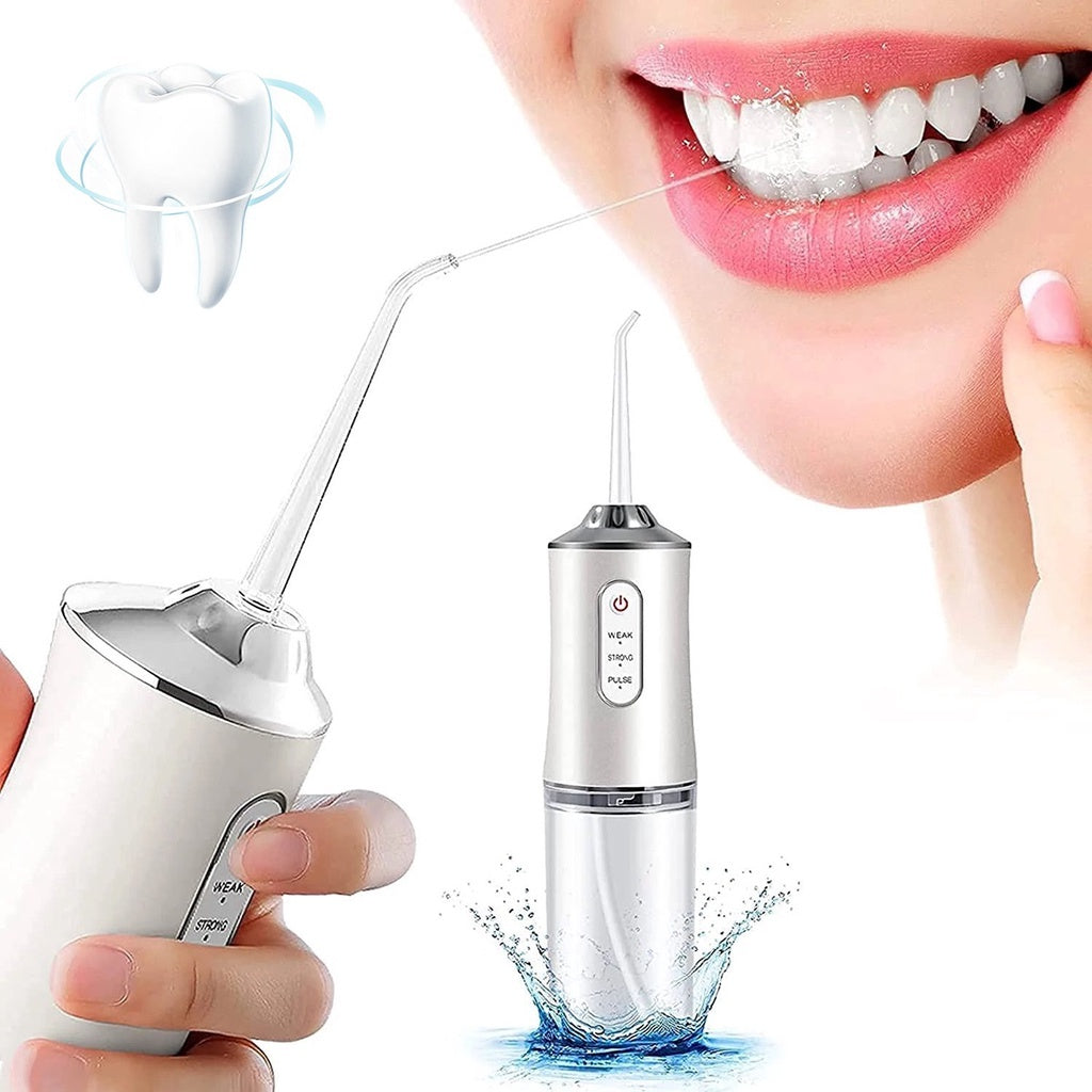 Irrigador Dental Oral Recarregavél 220ml Higiene Limpeza Bucal Portátil Limpador de Dente