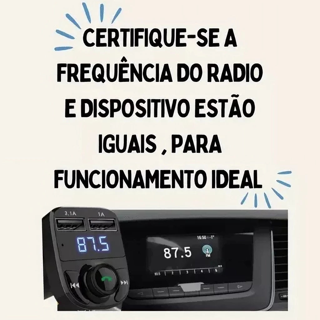 Adaptador Bluetooth Para Carro Transmissor FM - X8