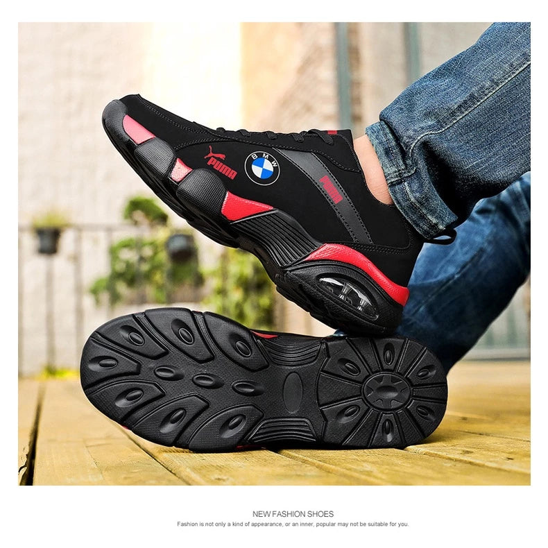 BMW Shoes Men's Clothing Resistant Genuine Leather Sneakers