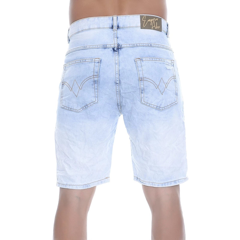 Bermuda Jeans Destroyed Com Detalhe