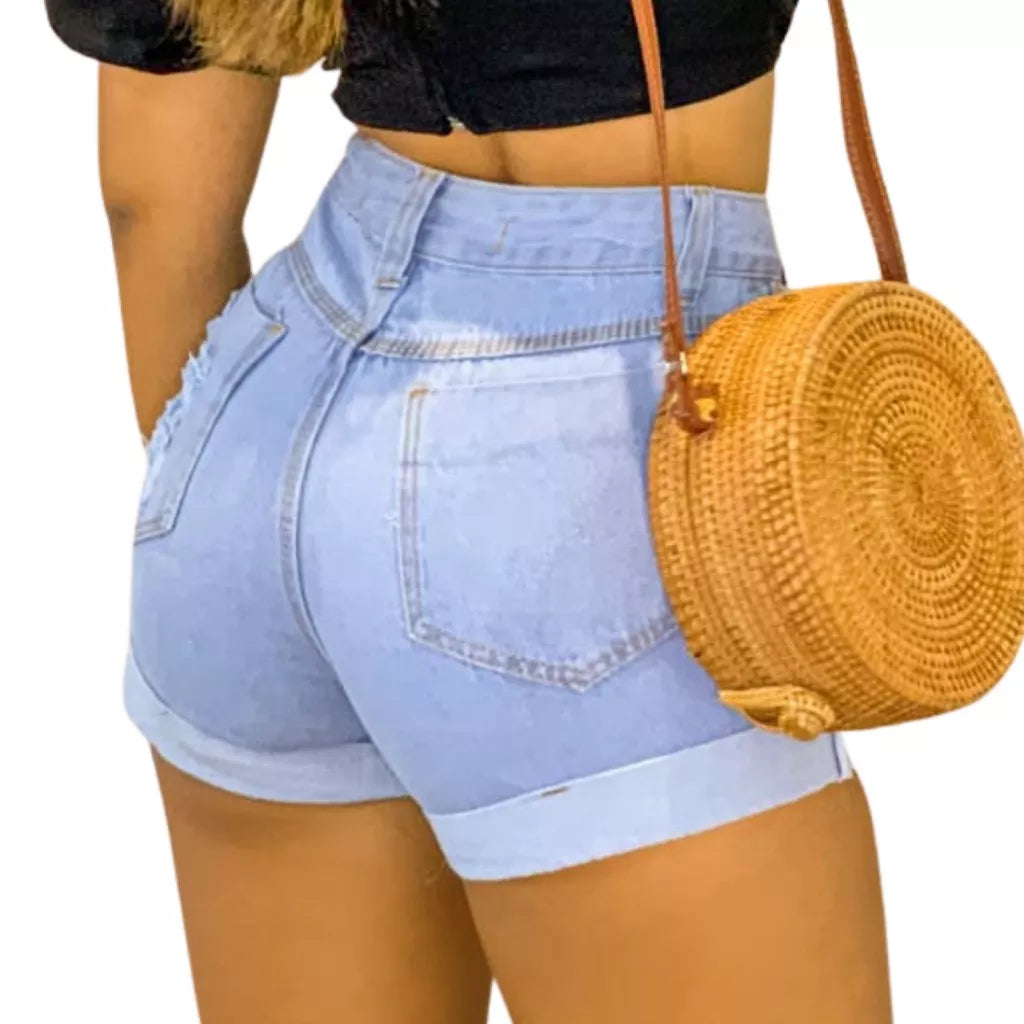 Cool and Authentic: Women's 100% Cotton Jeans Shorts