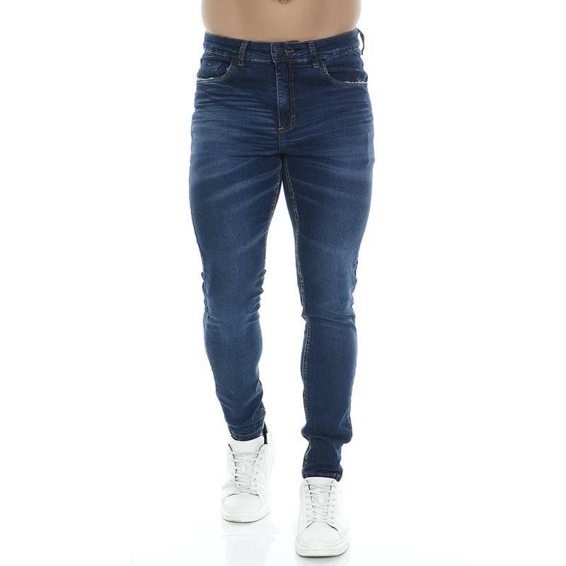 Calça Jeans Slim Masculina Estonada Com Elastano