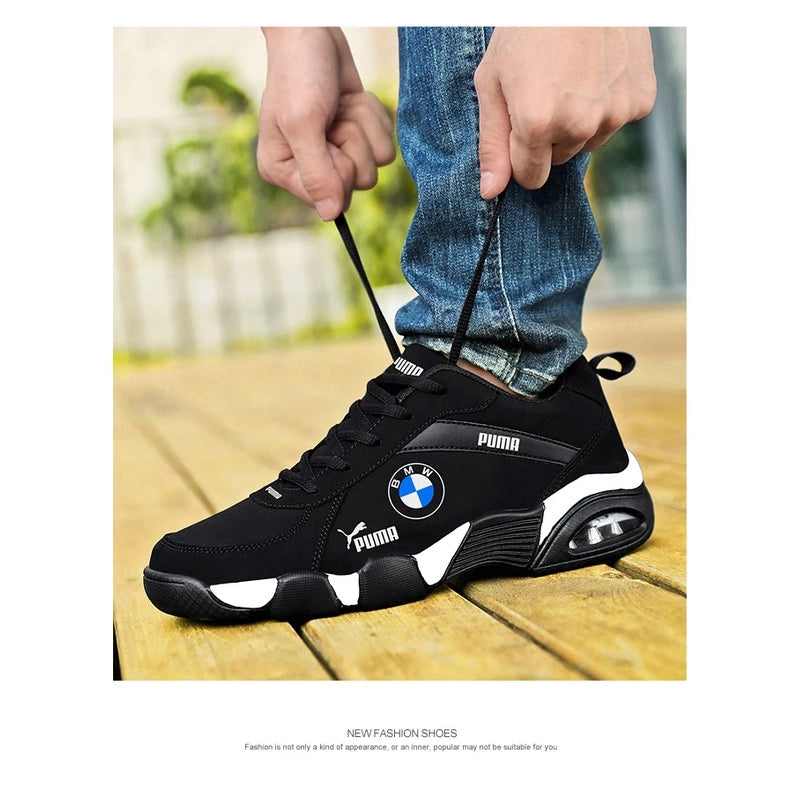 BMW Shoes Men's Clothing Resistant Genuine Leather Sneakers