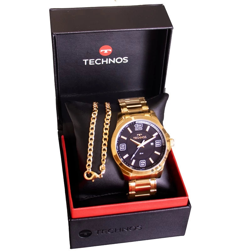 Technos Men's Analog Gold Watch 2115NBA/1D One Year Warranty