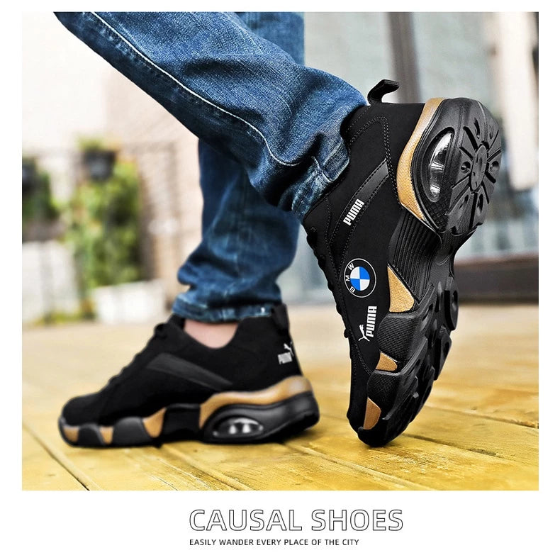 BMW Shoes Men's Clothing Resistant Genuine Leather Sneakers