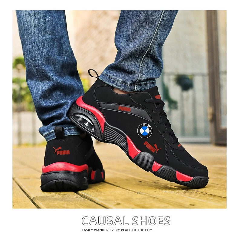 BMW Shoes Men's Clothing Resistant Genuine Leather Sneakers