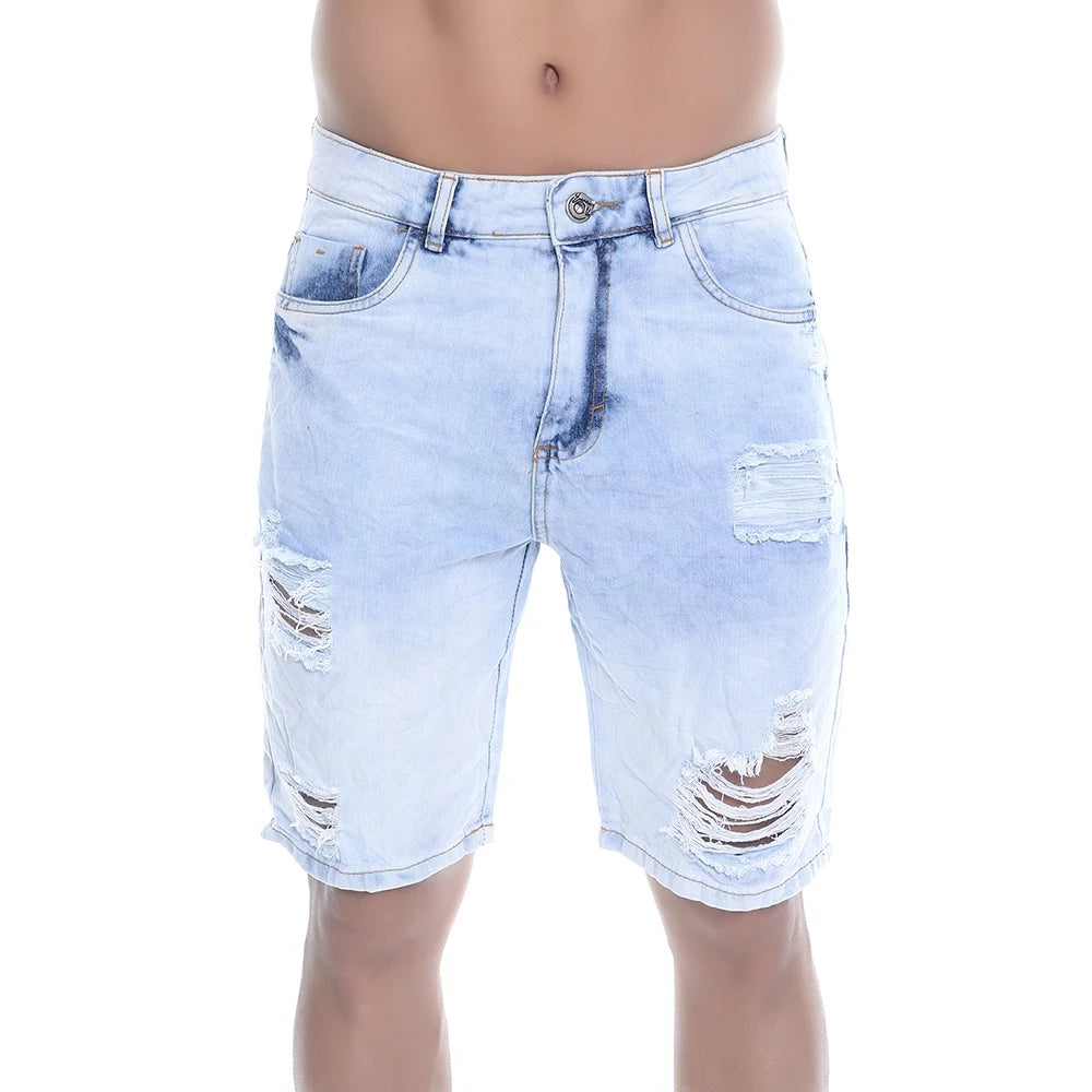 Bermuda Destroyed Jeans With Detail