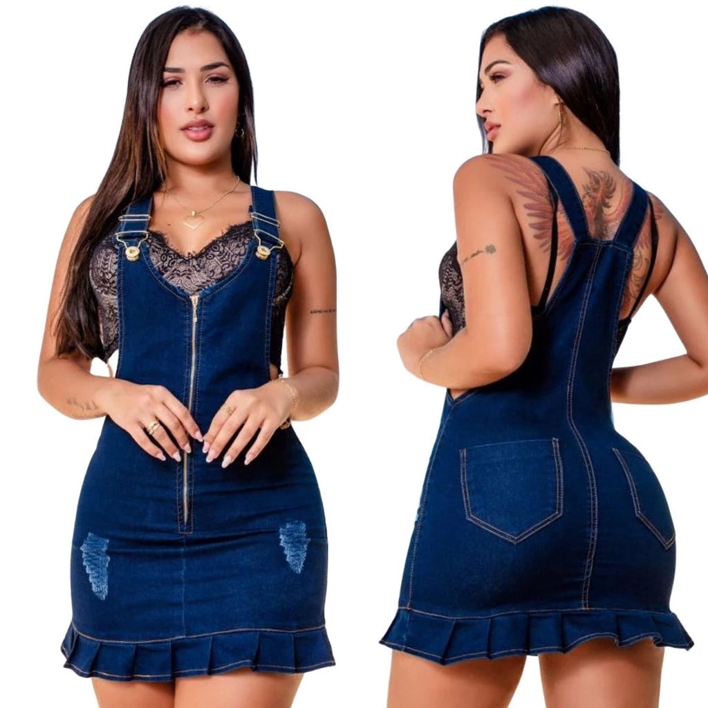 Vestido Suspensorio Mix and match Jeans Toque Fashion