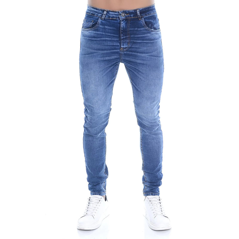 Men's Skinny Jeans with Frays and Elastane