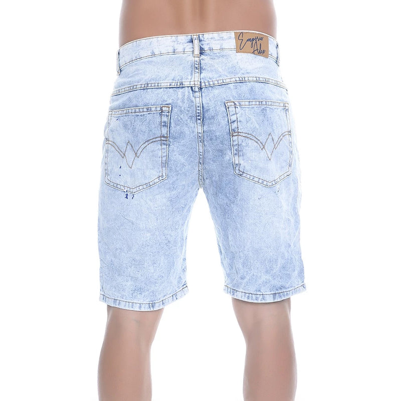 Ripped Denim Shorts With Paint Splatters