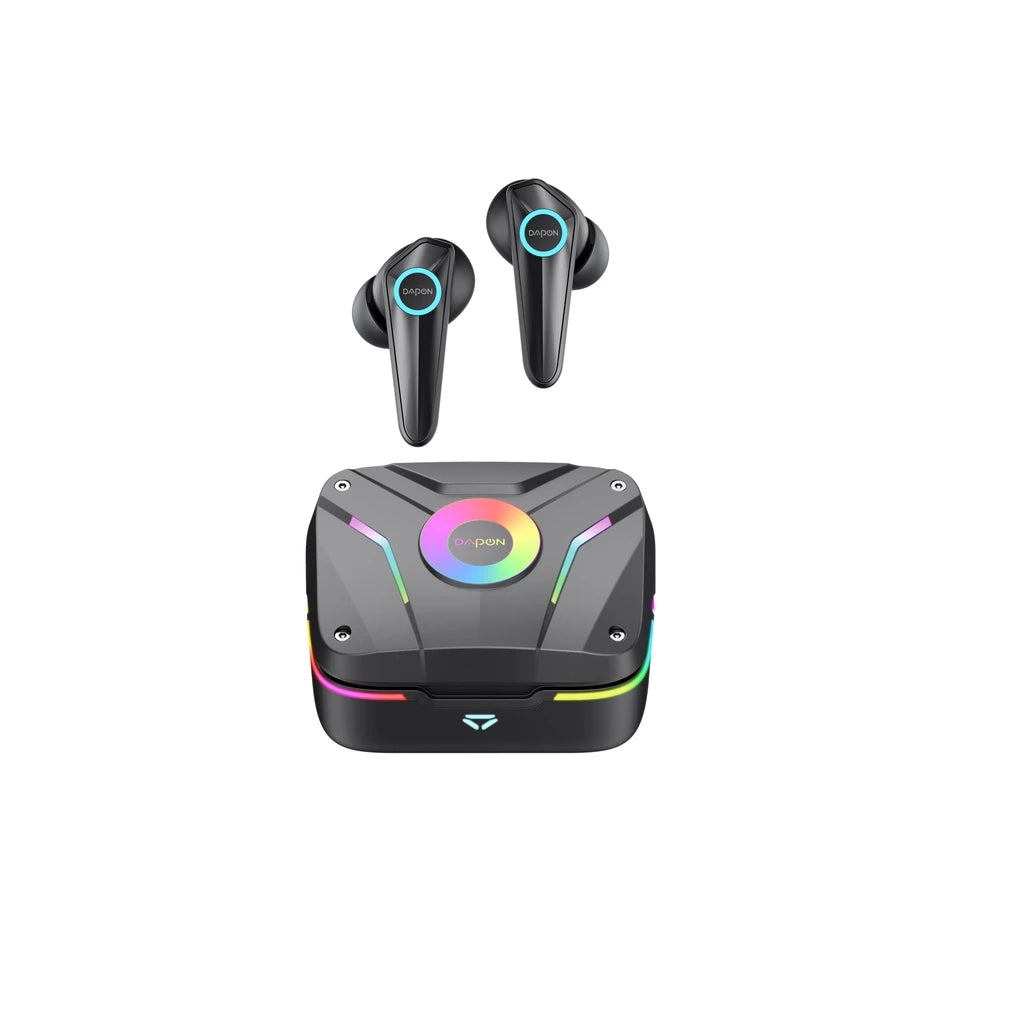 Fone de ouvido Qcy Dapon R11 Bluetooth 5.1 Gamer RGB - Preto