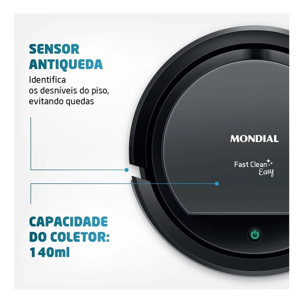 Aspirador Robô Fast Clean Mondial Rb08 Bivolt 30w