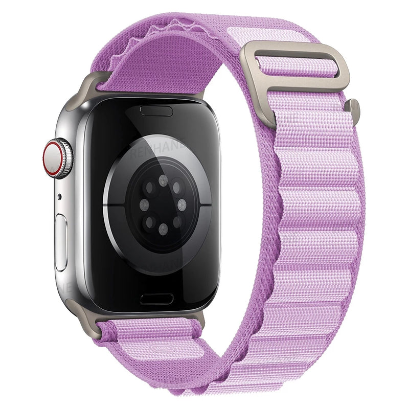 Faixa De Nylon De Laço Alpino Para Relógio Apple 49mm 45mm 41mm 44mm 40mm 42mm 38mm Pulseira De Gancho Em Metal iWatch Ultra 34 5 SE 6 7 8