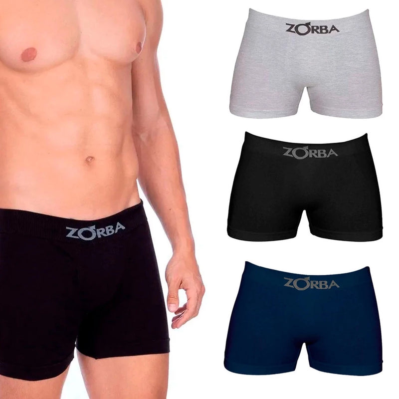 Kit with 4 Zorba Seamless Cotton Boxer Briefs on Sale