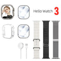 Hello Watch 3 Ultra 2023 Smart Watch Series 8 Ultra AMOLED Tela Cheia H11 Upgrade 49mm