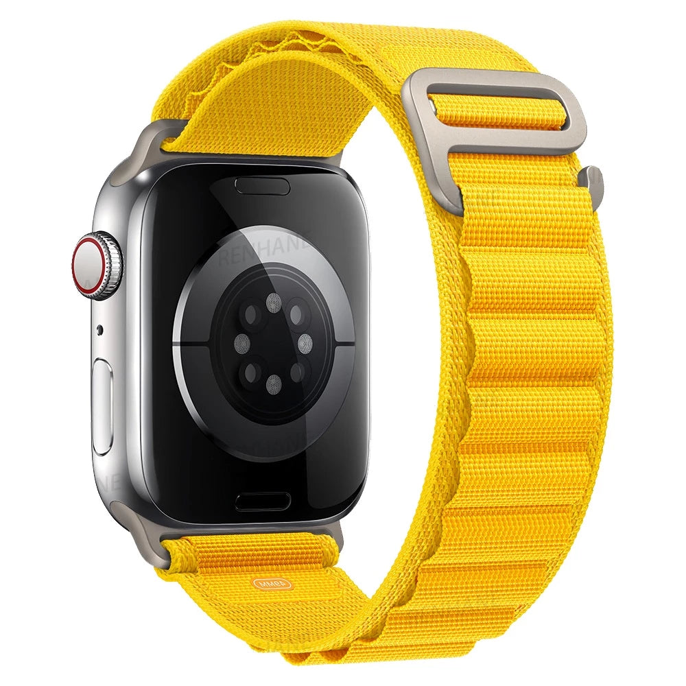 Faixa De Nylon De Laço Alpino Para Relógio Apple 49mm 45mm 41mm 44mm 40mm 42mm 38mm Pulseira De Gancho Em Metal iWatch Ultra 34 5 SE 6 7 8