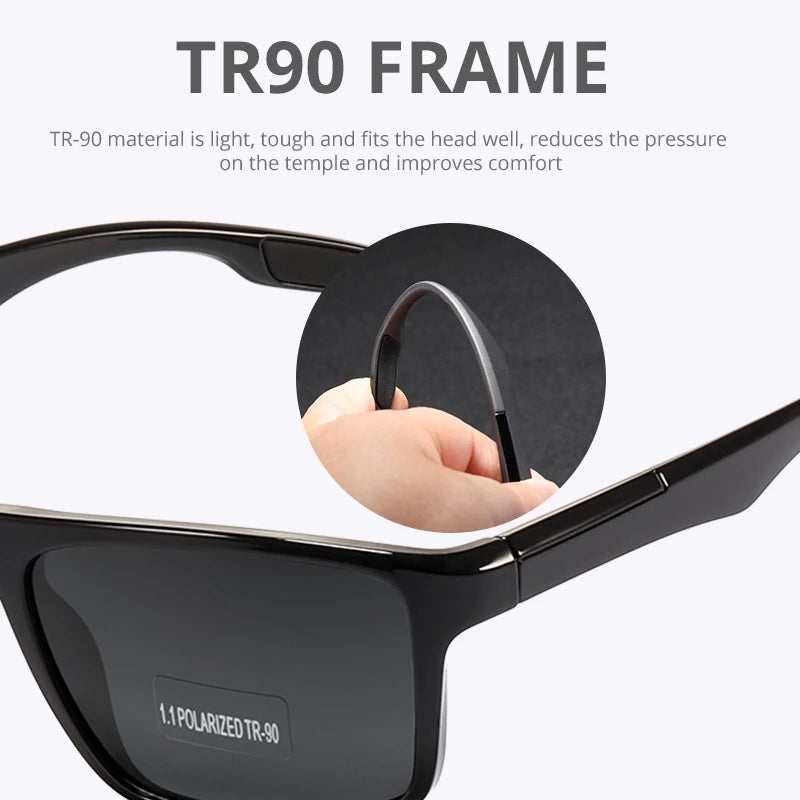 Brand New Ultra-light Rectangular Sunglasses TR90 Men Polarized Y2KUV400 Neutral Anti-Reflection Polarized