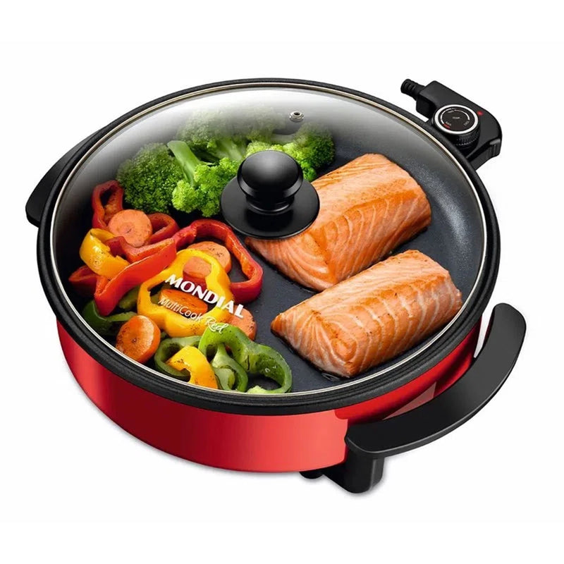 Electric Pan Mondial MultiCook Red 1200W PE-28 220V