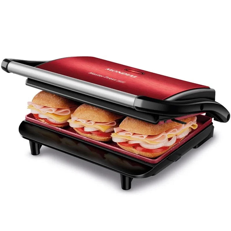 Press Grill Master Mondial 1000W Red/Inox PG-01-RC -110V