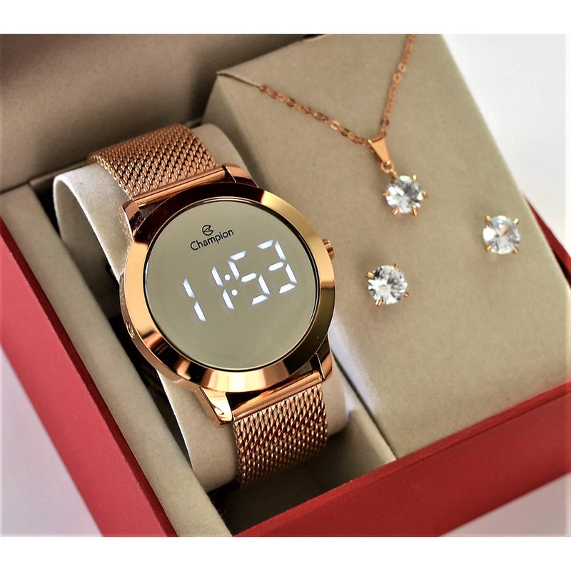 CHAMPION ROSE MIRRORED WATCH LAUNCH CH40106P + SEMI JEWELRY KIT