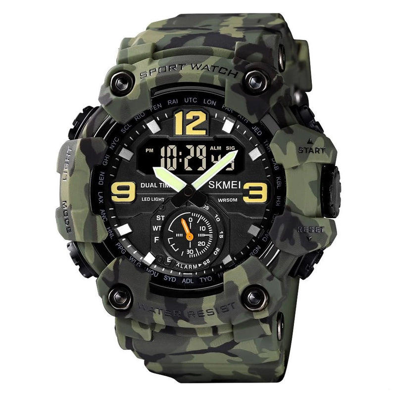 SKMEI 1637 Relógio De Pulso Militar Digital Estilo Vintage PU Band 50m