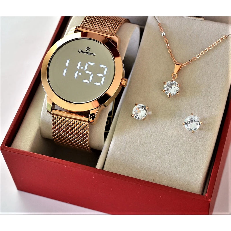 CHAMPION ROSE MIRRORED WATCH LAUNCH CH40106P + SEMI JEWELRY KIT