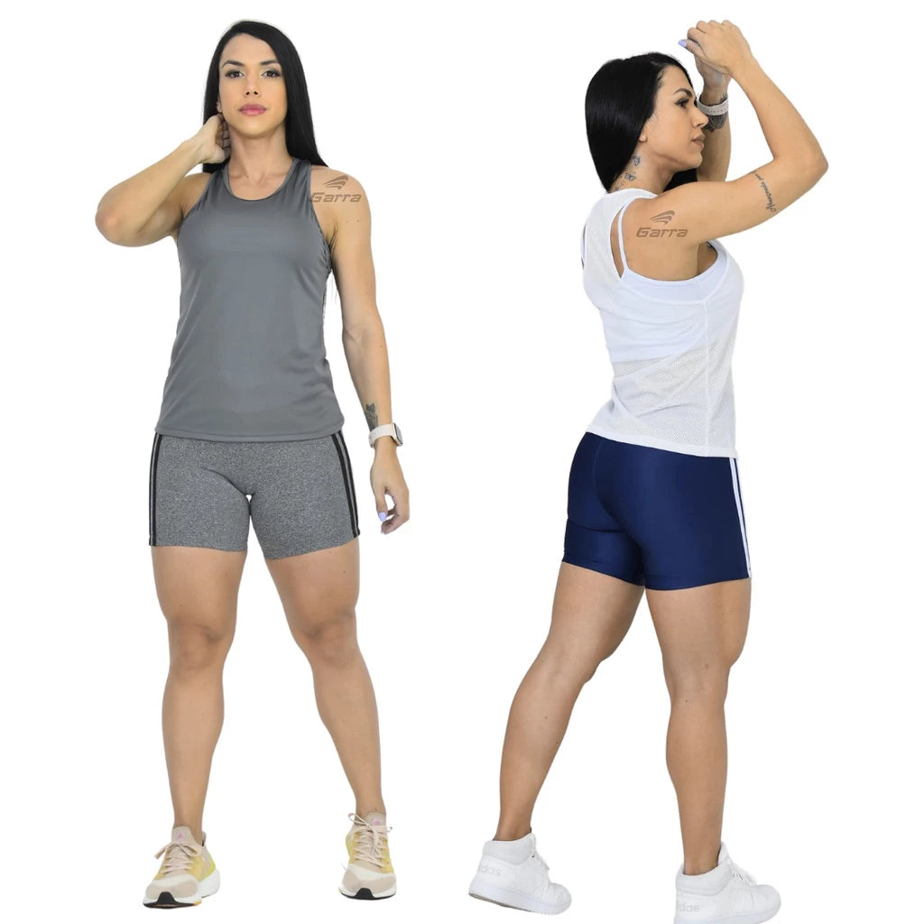 Kit 2 Camiseta Regata Dry Fit Feminina Premium Fitness para Treino e Academia Garra Sport