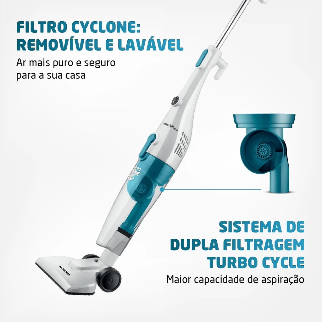 Vertical Vacuum Cleaner 2 in 1 Mondial Turbo Cycle AP-34 220v