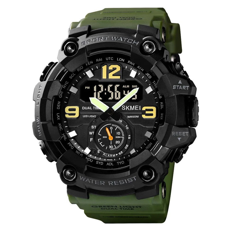 SKMEI 1637 Relógio De Pulso Militar Digital Estilo Vintage PU Band 50m