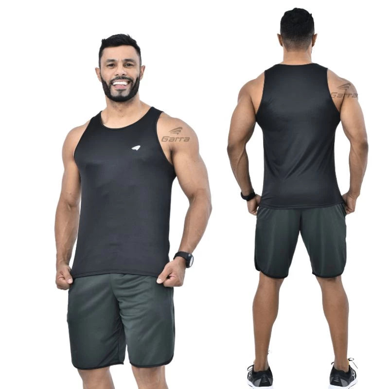 Kit 3 Men's Dry Fit Long Premium Fitness Tank Tops for Training and Gym