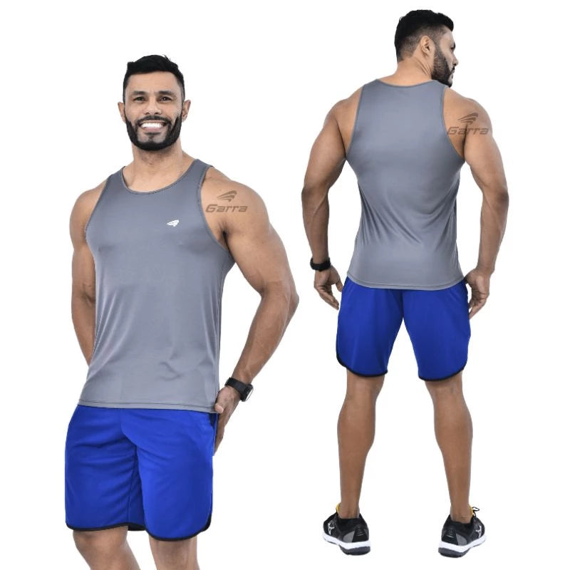 Kit 3 Men's Dry Fit Long Premium Fitness Tank Tops for Training and Gym