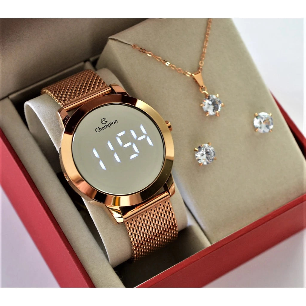 CHAMPION ROSE MIRRORED WATCH LAUNCH CH40106P + SEMI JEWELRY KIT