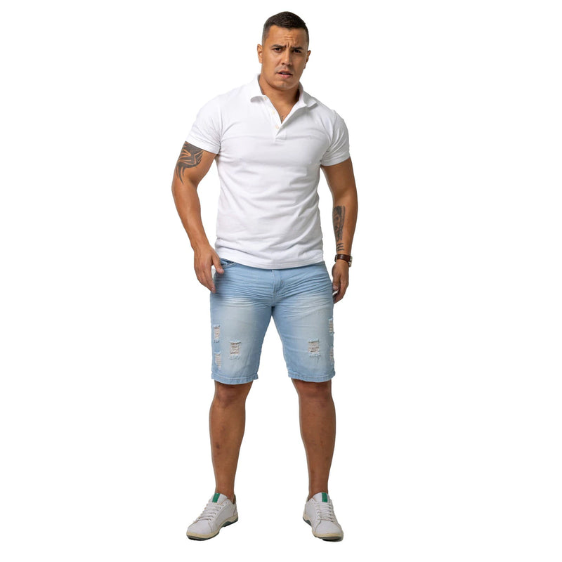 Bermuda Jeans Masculina Clara Rasgada ENVIO-IMEDIATO