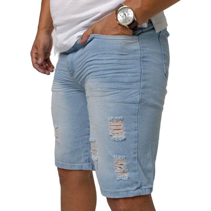 Bermuda Jeans Masculina Clara Rasgada ENVIO-IMEDIATO