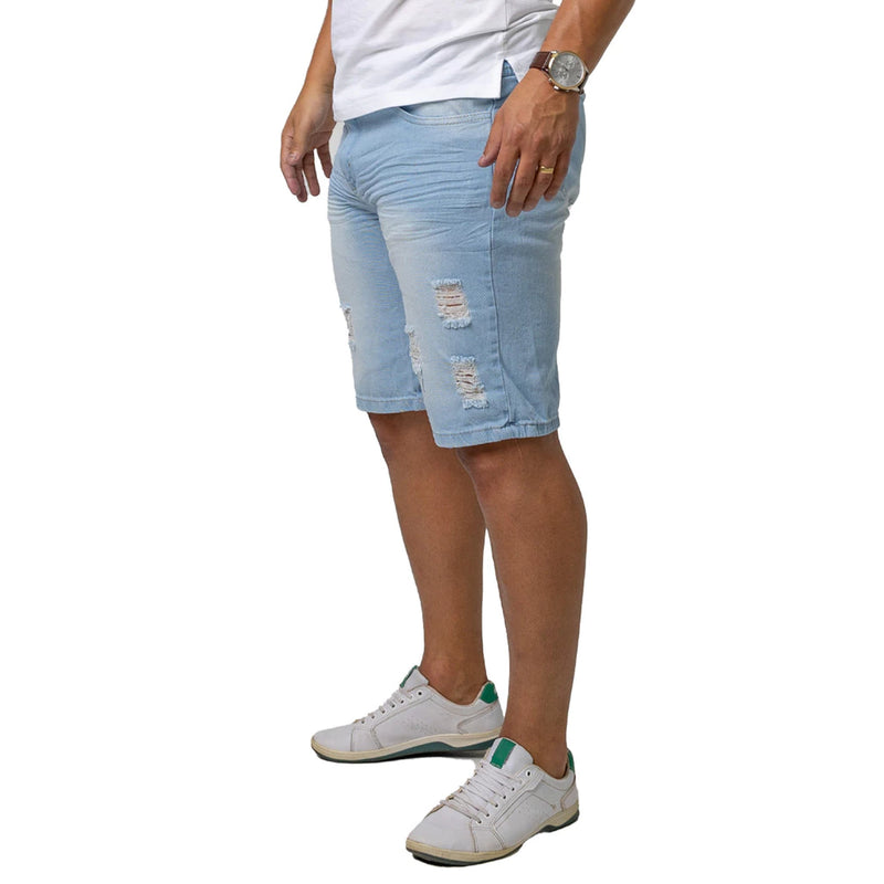 Bermuda Jeans Masculina Clara Rasgada ENVIO-IMEDIATO