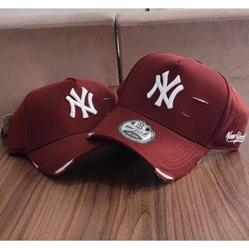 Bonés NY New York Yankess moda Aba Curva Trucker Destroyed Rasgado Rasgadinho Fitão Strapback