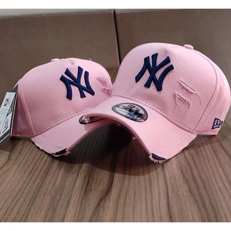 Bonés NY New York Yankess moda Aba Curva Trucker Destroyed Rasgado Rasgadinho Fitão Strapback