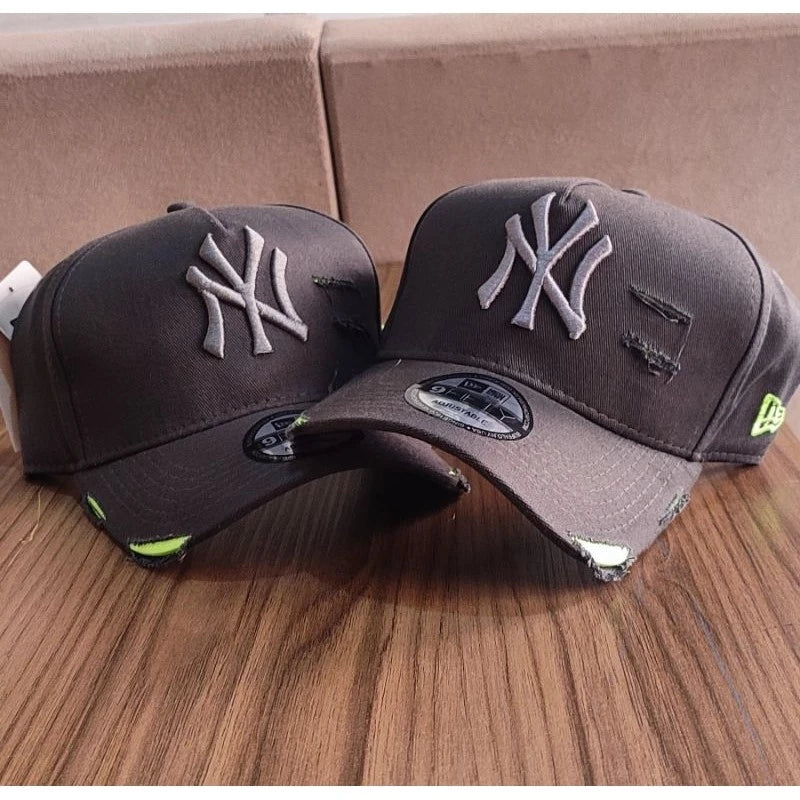 Bonés NY New York Yankess moda Aba Curva Trucker Destroyed Rasgado Rasgadinho Fitão Strapback