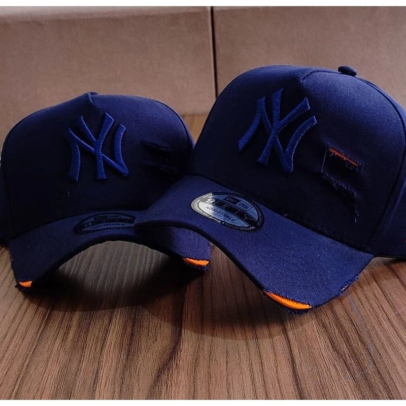 Bonés NY New York Yankess moda Aba Curva Trucker Destroyed Rasgado Rasgadinho Fitão Strapback